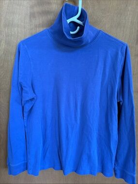 LL Bean Women’s Purple 100% Cotton Turtleneck - Classic Comfort. Size L.